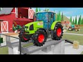 Tractor Service and Oil Change - New Green Tractor on the Farm and Manure removal to the field