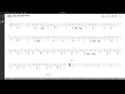 Shiny Happy Peaple (R.E.M) , Tablatura e base Senza Basso - Backing bass track