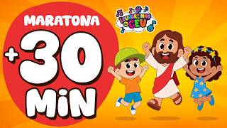 Maratona + de 30 minutos de Música | Louvorzinho do Céu | Música infantil cristã | OFICIAL