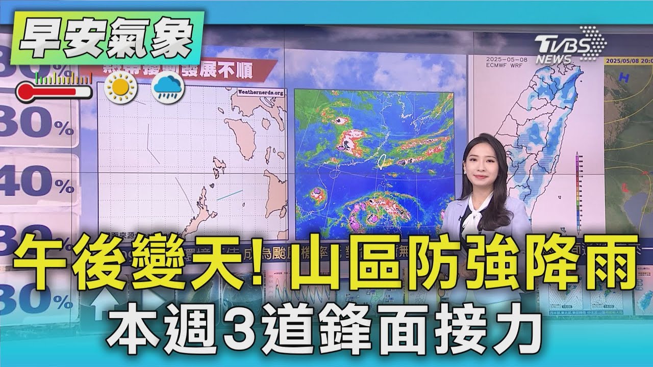 天氣/午後變天! 山區防強降雨 本週3道鋒面接力