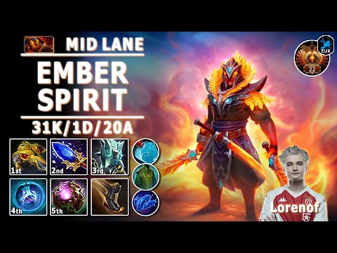 Ember Spirit Mid Lane | 7.32d | Lorenof Pos 2 ES Play | Dota 2 Immortal Gameplay