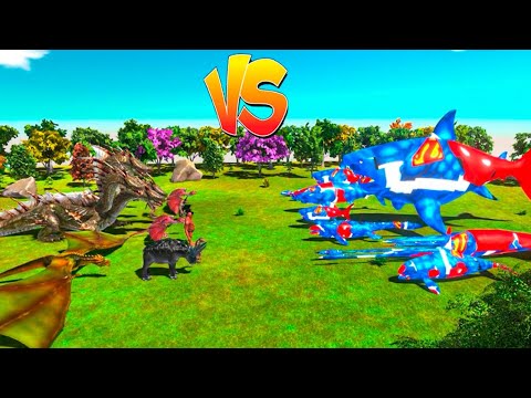 Fantasy Army VS Aquatics Superman Army - Animal Revolt Battle Simulator