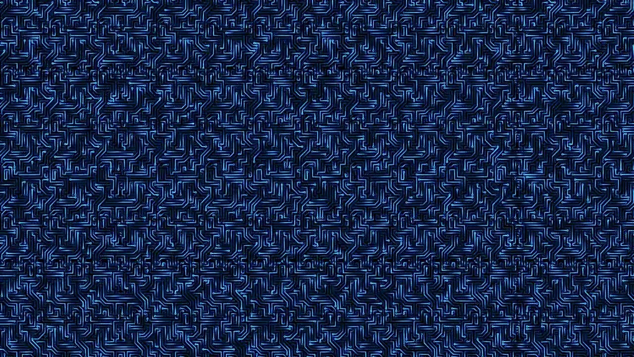 The circuit board with moving electrons data stream on the motherboard Loop Background.