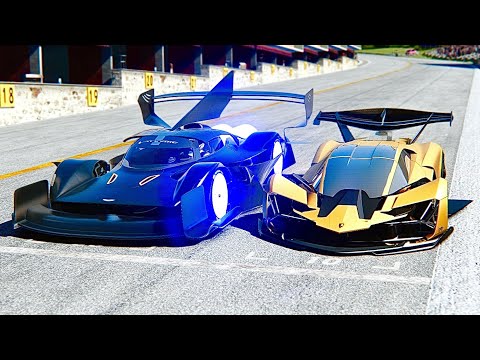 Lamborghini Terzo Millennio GTR Concept vs Aston Martin Black Nightmare VGT Concept - Drag Race
