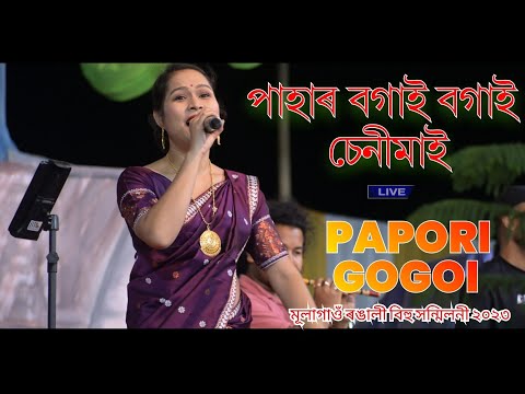পাহাৰ বগাই বগাই চেনীমাই || Papori Gogoi || Non-Stop Song || From Mulagaon Rongil Bihu Honmiloni 2023
