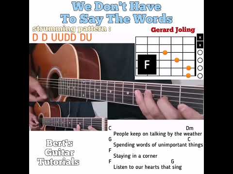 We Don't Have To Say The Words - Gerard Joling guitar chords w/ lyrics & strumming tutorial