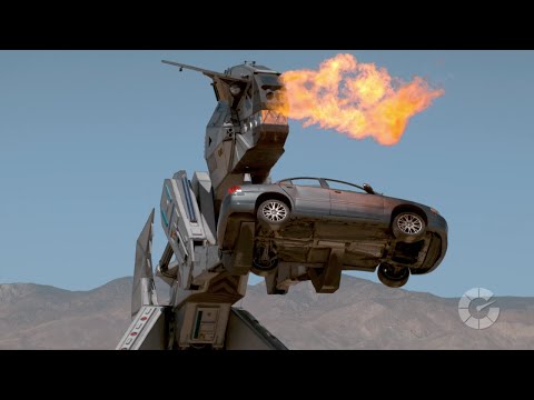 This Fire-Breathing Robot Dinosaur Absolutely Eradicates Cars | CarBoom!