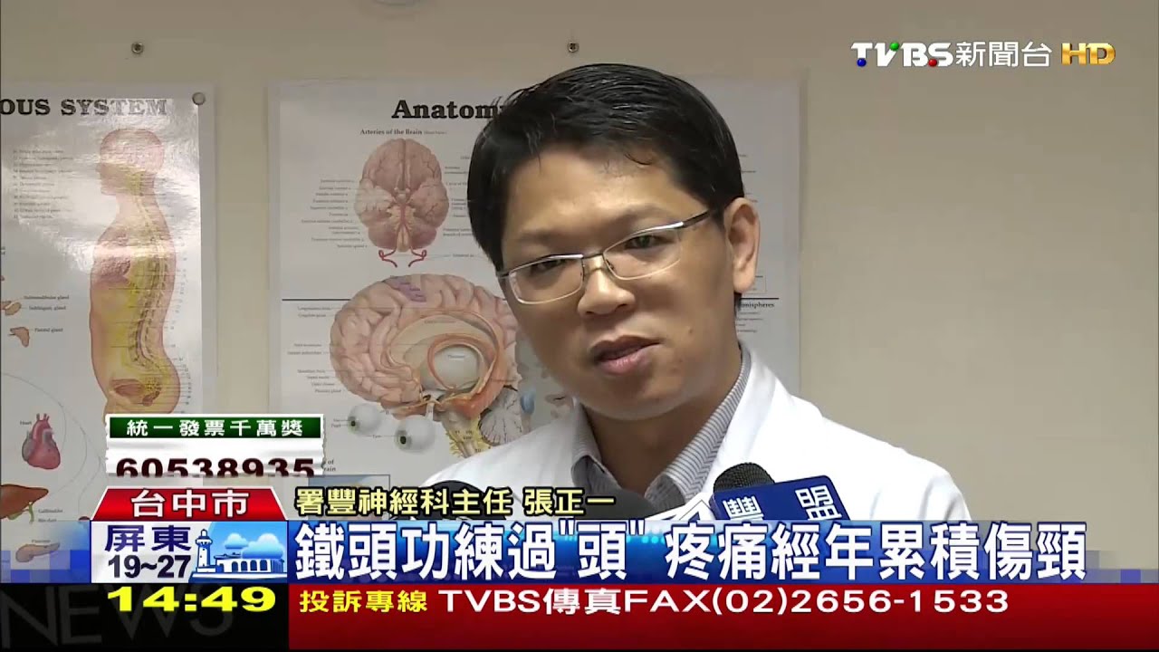 莒拳隊練鐵頭功　硬漢後頸韌帶鈣化險癱