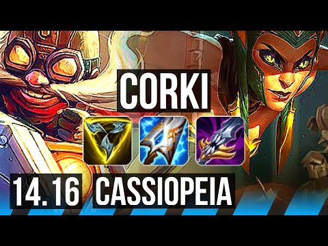 CORKI vs CASSIOPEIA (MID) | 13/2/5, Legendary | BR Challenger | 14.16