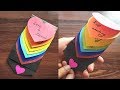 DIY Rainbow Heart Waterfall Card Pull Me Waterfall Card Best Gift Card For Friends