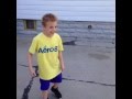 Kid gets hit with a basketball 