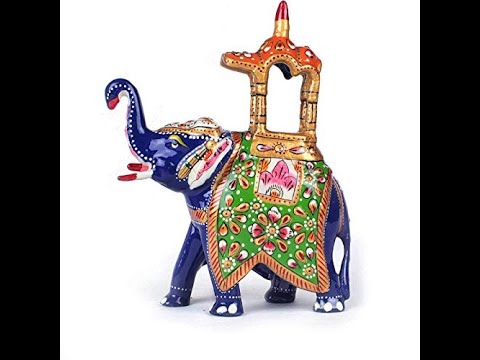 Multicolor Metal Meenakari Ambabari Elephant, For Interior Decor, Size/Dimension: 3 Inch To 12 Inch