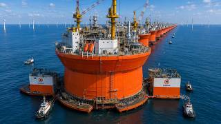 How 100-Meter Wind Blades Are Installed on Floating Towers. Wind Energy Documentary