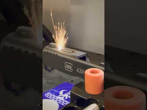 Slide and barrel port on one of my Glocks. Amazing what these lasers can do #laserengraving