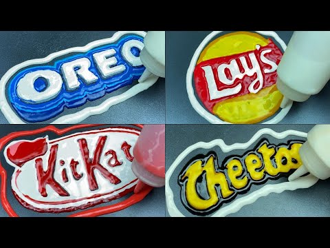 Snack Food Brand Logos Pancake Art - Oreo, Cheetos, Lays, KitKat