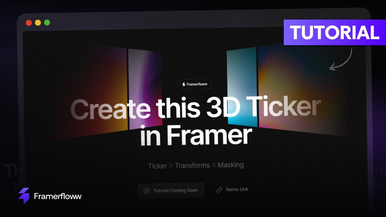 3D Ticker Tutorial in @Framer