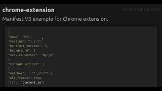 Manifest V3 example for Chrome extension. #chrome-extension