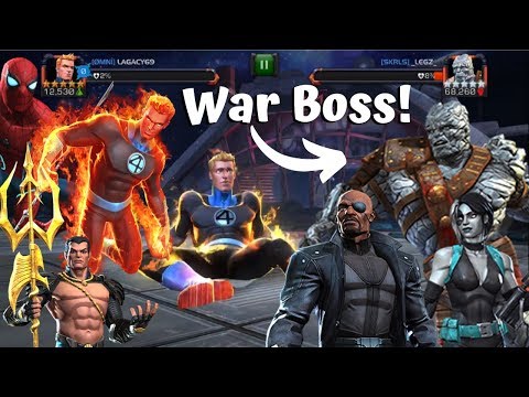 Korg War Boss Fight With Human Torch! Insane War Run 10+ Fights! - MCOC