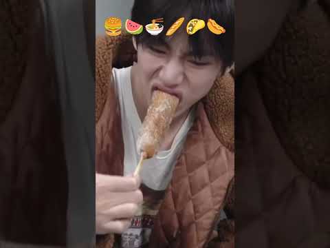 Asmr eating challenge 😀by Taehyung 🌭🍉🥖🌭🌮🍝 BTS v #bts #taehyung #asmr