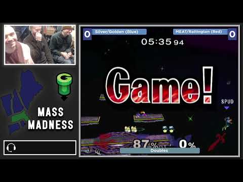 Mass Madness 44 SSBM - Silver/Golden (Blue) vs. Rat Rattington/MEAT (Red) - Melee Doubles WQF
