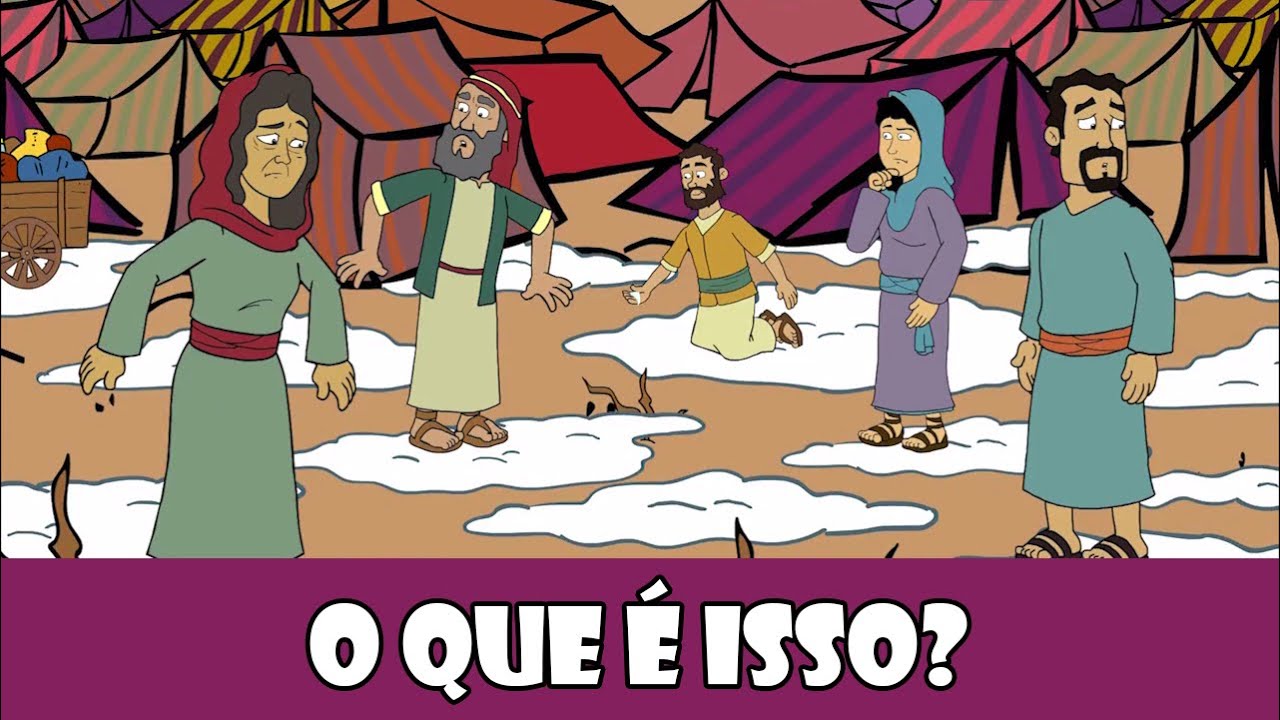 DESENHOS BÍBLICOS - O QUE É ISSO? DEUS ENVIA MANÁ DO CÉU
