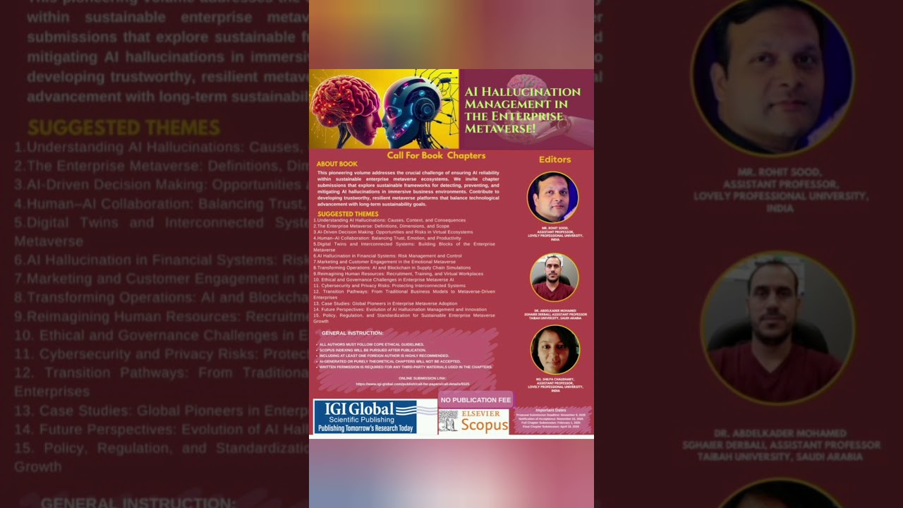 📘 Call for Book Chapters | AI Hallucination Management in the Enterprise Metaverse | IGI #shorts