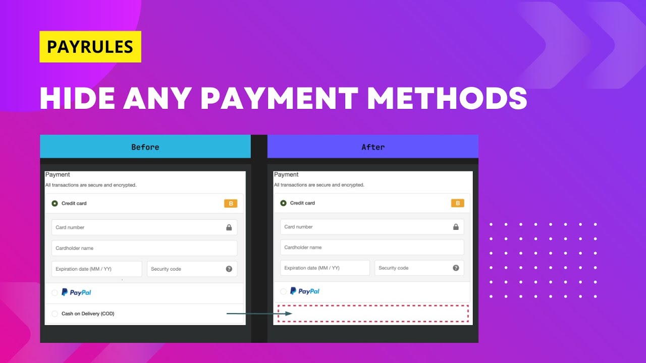 PayRules: Hide Payment Methods Demo