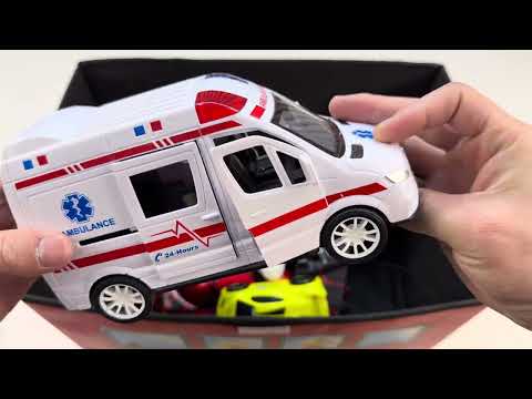 Unboxing of cool RC cars: ambulance, school bus, police car,drift racing car,sports car, cartoon car
