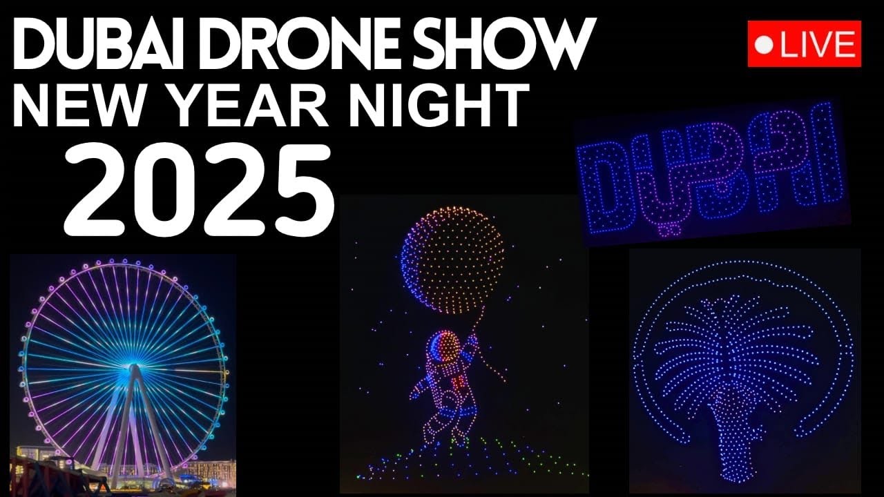 Dubai New Year Drone Show 2025 |4k| Dubai New Year 🎇 Night Fireworks 2025 🇦🇪