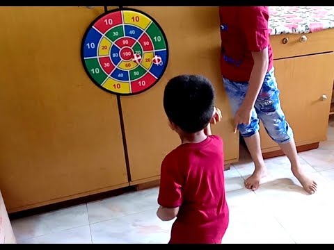 Fabric Dart Board Set. Play with kids Video