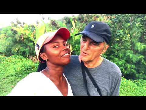 Hiking  to a waterfall in Fatu Hiva Marquesas