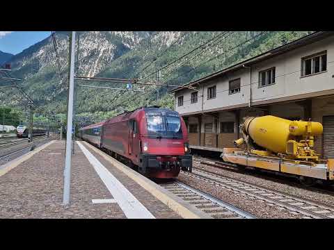 Einfahrt des EuroCity 83 am 21.07.2024 in Franzensfeste/Fortezza