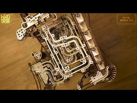 Spiral Marble Run - WoodTrick 3d wooden mechanical game-set