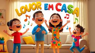 LOUVOR EM CASA🎵 | MARATONA DE MÚSICAS GOSPEL INFANTIS ANIMADAS!