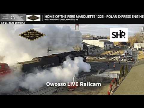 Live webcam view of Steam Railroading Institute Railcam, Owosso