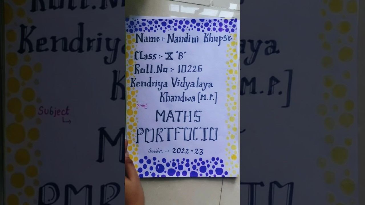 MATHS PORTFOLIO | Class 10  | Project idea's 💡|| CBSE #project