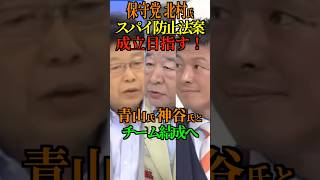 【スパイ防止法】日本保守党 北村晴男氏 法案成立に 自民党 青山氏や参政党神谷氏 とチーム結成へ！ #スパイ防止法 #青山繁晴 #自民党 #参政党 #神谷 #北村晴男 #日本保守党 #Shorts