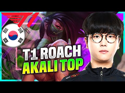 ROACH IS SO GOOD WITH AKALI! - T1 Roach Plays Akali Top vs Camille! | KR SoloQ Patch 10.22