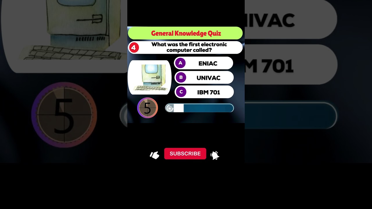 What Was the First Electronic Computer Called? General Knowledge Quiz #quiz #trivia #shorts #gk