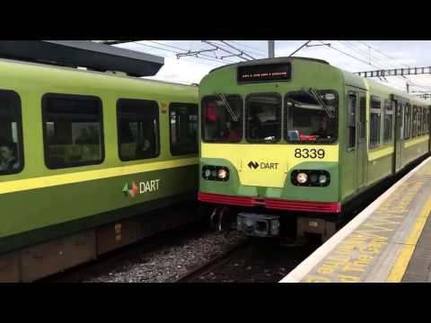 Irish Rail DART 8100 EMU arrives at Connolly platform 5 for Greystones and announcement for Malahide