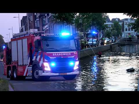 Zoektocht Brandweer naar persoon in water, persoon zit al thuis | HV 02-6171 Leeuwarden met spoed