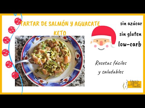 Receta de TARTAR DE SALMÓN Y AGUACATE KETO. Fácil y rápido. ✅NAVIDADES 2019.