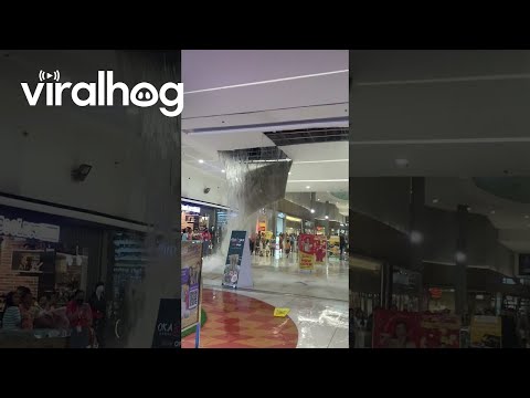 Leaking Water Collapses Mall Ceiling || ViralHog