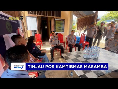 KAPOLDA SULTENG TINJAU POS KAMTIBMAS MASAMBA DAN SERAHKAN BANTUAN KE WARGA DESA SAATU