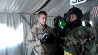 Troops Endure Tear Gas Training