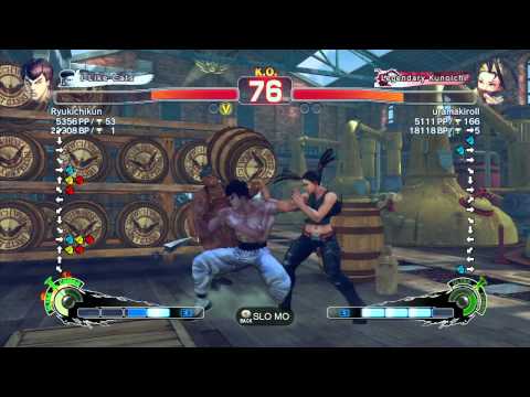 SSF4 AE 2012: Ryukichikun (Fei Long) vs uramakiroll (Ibuki) - Xbox Live Ranked Match