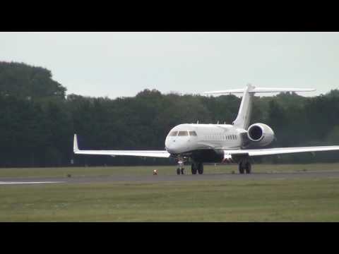 Departure Bombardier Global 6000 @ RIAT Fairford 16-07-2017