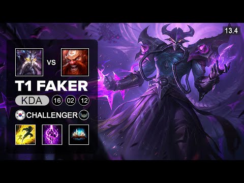 T1 Faker Kassadin vs Gragas Mid - KR CHallenger - Patch 13.4 Season 13