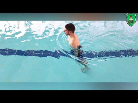Aquatic exercise- Toe walking and tandem gait