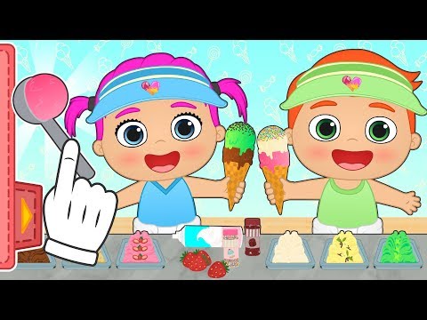 BEBES ALEX Y LILY 🍧 Aprende a hacer helados con los bebes | Juegos y dibujos animados de Cocina